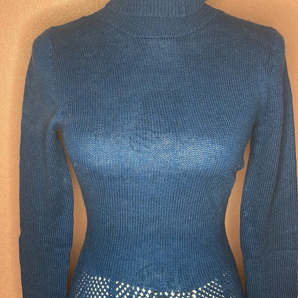 Moda international size S navy blue sweater dress - Picture 4 of 8